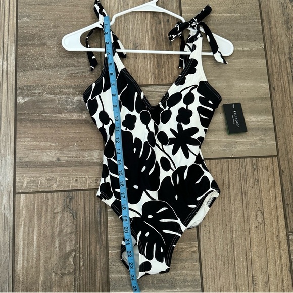 Kate Spade Shoulder Bow Tie V-Neck One Piece Swimsuit size XS - Picture 8 of 9